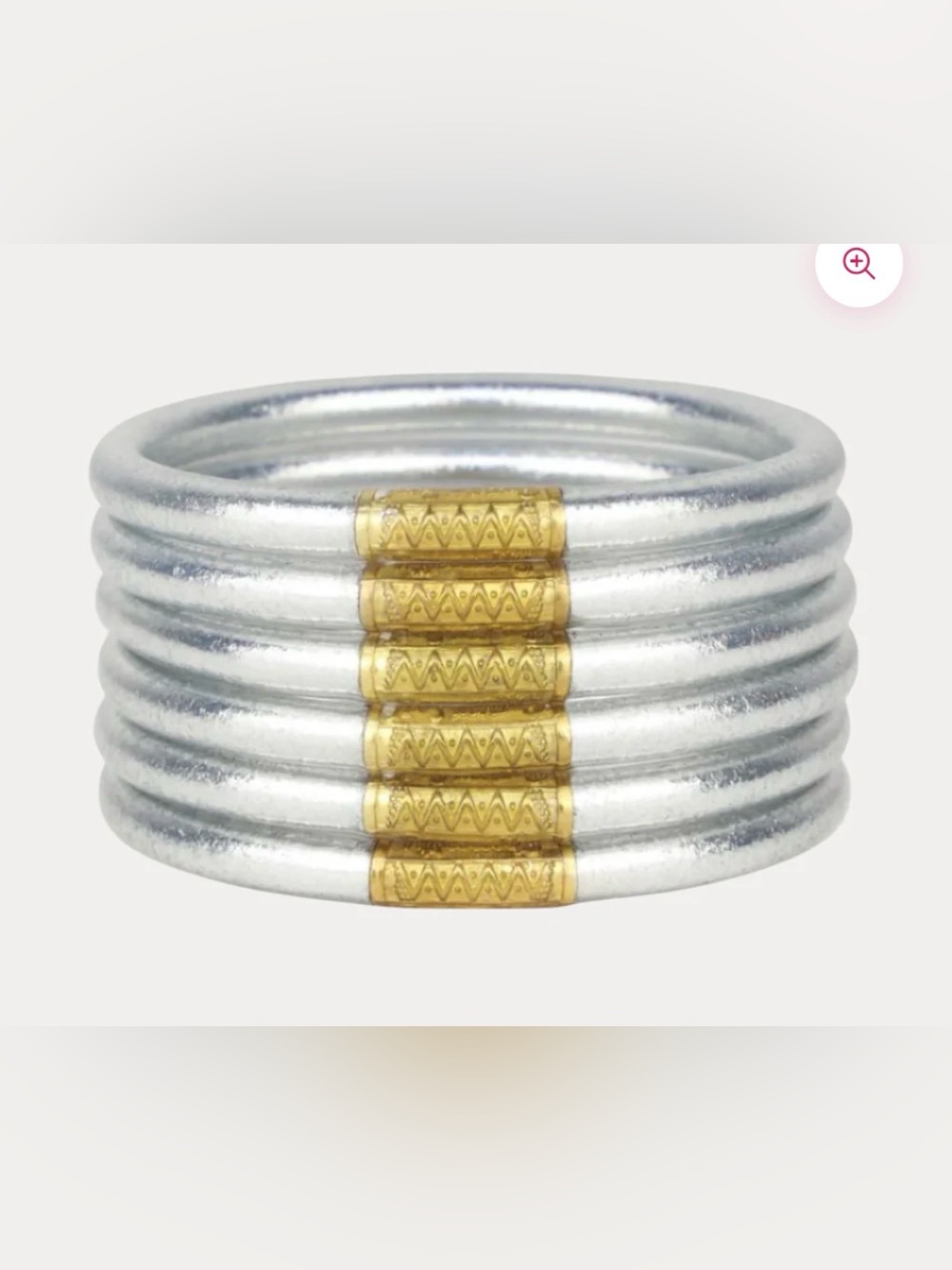 4 Budhagirl sz small silver all weather bangles